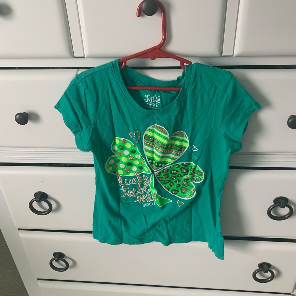 Size 8 Justice green tshirt!